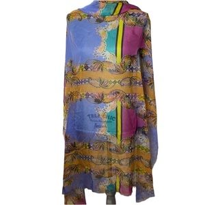 Large Sheer Multicolor Square Scarf  3ft9”x 3ft 8”